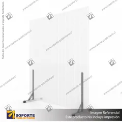 BIOMBO SEPARADOR AMBIENTES PA 10 MM SIN MARCO 210*200 CMS TRANSPARENTE CON TOPES REGULABLES