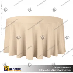 MANTEL POLIESTER MESA REDONDA 152CM - BEIGE