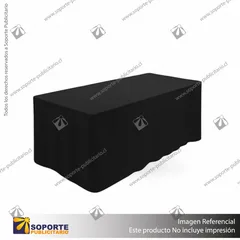 MANTEL POLIESTER PARA MESA RECTANGULAR DE 180CM - NEGRO