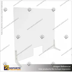 SEPARADOR DE MESON ACRILICO 4 MM 120*58 CMS HORIZONTAL SIN VENTANILLA CON ESCUADRA ABS PARA ARMADO