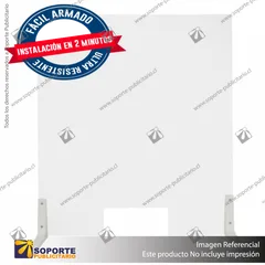 SEPARADOR DE MESON ACRILICO 4 MM 58*80 CMS VERTICAL SIN VENTANILLA CON ESCUADRA ABS PARA ARMADO