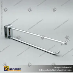 GANCHERA METALICA CROMADA DOBLE PARA BARRA