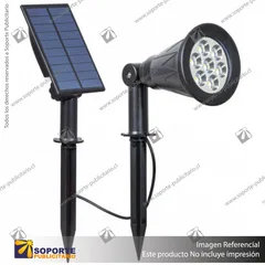 LAMPARA SOLAR S6 7W ESTACA SIMPLE CON PANEL INDEPENDIENTE BLANCO CALIDO