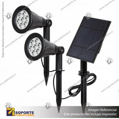 LAMPARA SOLAR S9 7W ESTACA DOBLE CON PANEL INDEPENDIENTE BLANCO NEUTRO