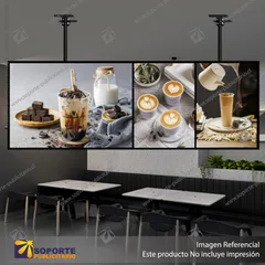 PANEL MENU SLIM BOX COLGANTE NEGRO CON BRAZO TELESCOPICO (400X600)