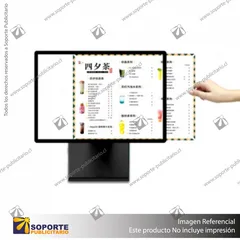 PANEL MENU SLIM BOX 1 CARA A3 CON PEDESTAL (312X427) COLOR NEGRO