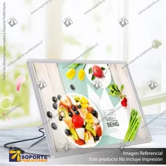 PANEL MENU SLIM BOX 1 CARA A4 CON PINES (225X304) COLOR PLATEADO