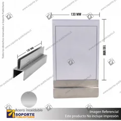 PORTA PRECIO INOXIDABLE A BARRA NACIONAL