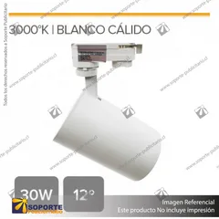 VERSALLES - FOCO LED TRACK LIGHT TRIFASICO COB 30W 3000K BLANCO 12