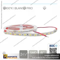 CINTA LED 14.4W 24V 60L FRIO (ROLLO 5 MTS)