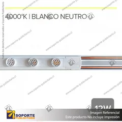 MG27 LUGANO - LAMPARA REJILLA CUERPO BLANCO 12W 540MM NEUTRO 4000K 48V