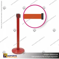 PACK 10 SEPARADORES DE FILA CORPORATIVOS ROJOS CINTA NARANJA LOGO EN BLANCO