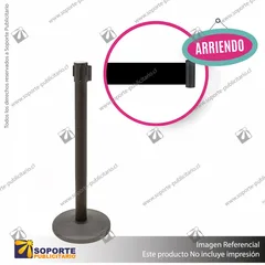 ARRIENDO DIARIO POSTE NEGRO CON CINTA RETRACTIL NEGRA
