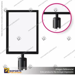 PORTA GRAFICA VERTICAL NEGRA PARA SEPARADOR CON CINTA RETRACTIL