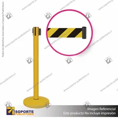 SEPARADOR DE FILAS AMARILLO CON CINTA PRECAUCION