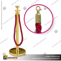 SEPARADOR DE FILAS EMPERADOR DORADO CON CORDON ROJO
