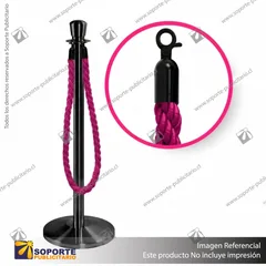 SEPARADOR DE FILAS CORONA NEGRA CON CORDON FUCSIA