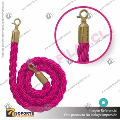 CORDON TRENZADO FUCSIA CON ENGANCHES DORADOS
