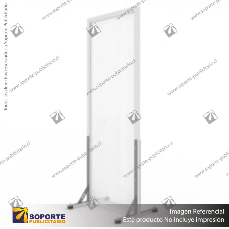 BIOMBO SEPARADOR AMBIENTES PA 6 MM CON MARCO PVC 70*200 CMS COLOR OPAL CON TOPES