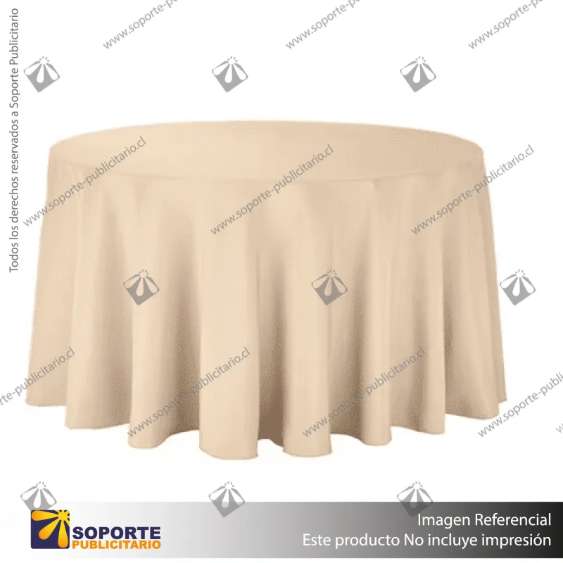 MANTEL POLIESTER MESA REDONDA 152CM - BEIGE