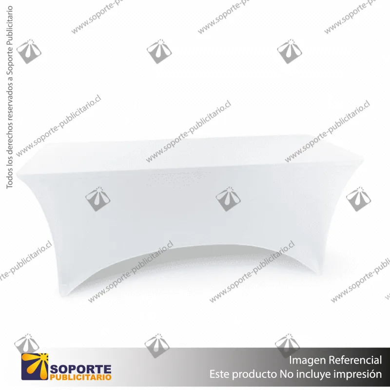MANTEL SPANDEX PARA MESA RECTANGULAR 180CM ARCO MEDIO - BLANCO