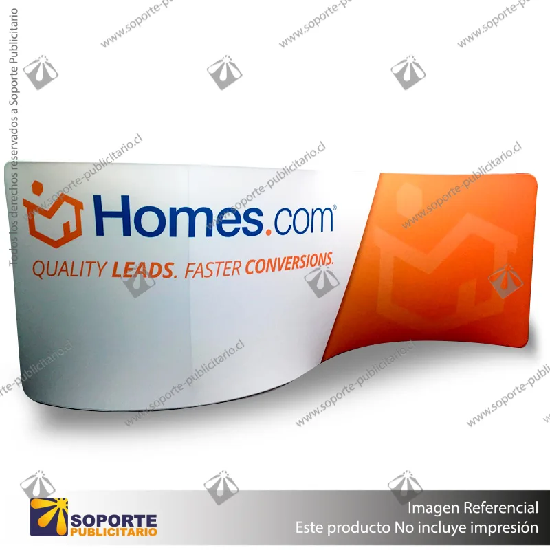 PANEL PUBLICITARIO TUBO TEXTIL ONDA 600*230 CMS + CARRO BASICO + FOCOS HALOGENO
