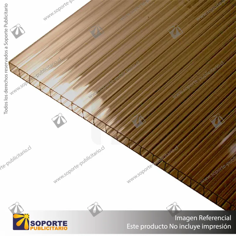 POLICARBONATO ALVEOLAR BRONCE 8MM - 2.10 X 5.9 MT