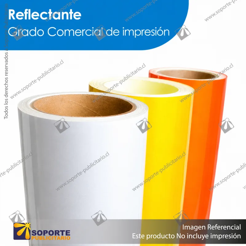 REFLECTANTE GRADO COMERCIAL DE IMPRESION - NARANJO REFLECTANTE - 62 CMS - ROLLO 45.7 MTS