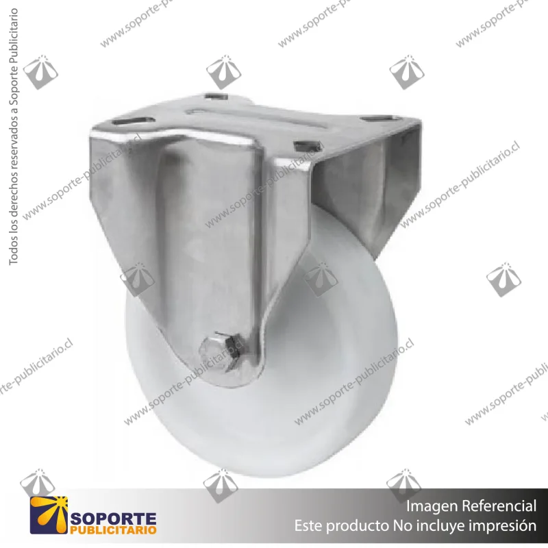 RUEDA FIJA BLANCA DE ACERO INOXIDABLE - 250 KG