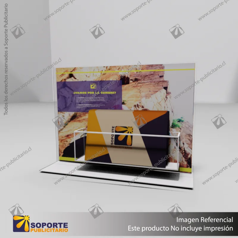TARJETERO EN PORTA GRAFICA ACRILICO A6 (10.5*14.8 CMS) FORMATO T HORIZONTAL 1.5 MM
