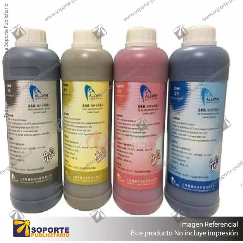 TINTA ECOSOLVENTE ALLWIN 1 LITRO COLOR CYAN PARA CABEZALES DX3. DX4. DX5. DX6. DX7 (C20)