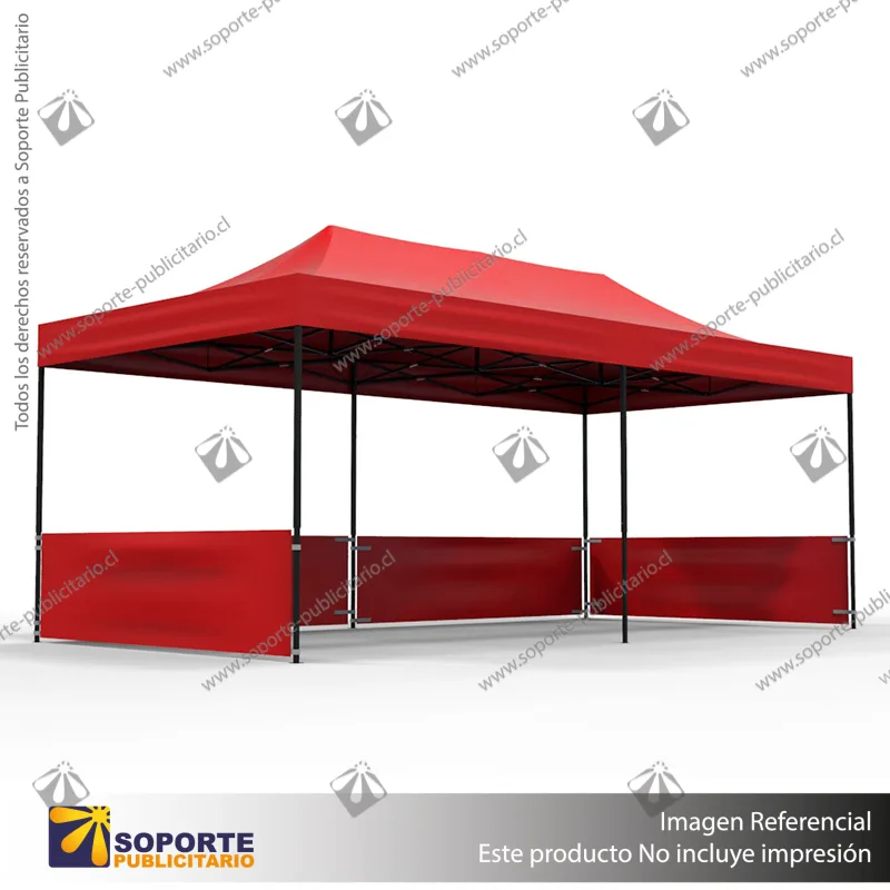 TOLDO PUBLICITARIO 3*6 MTS COLOR ROJO