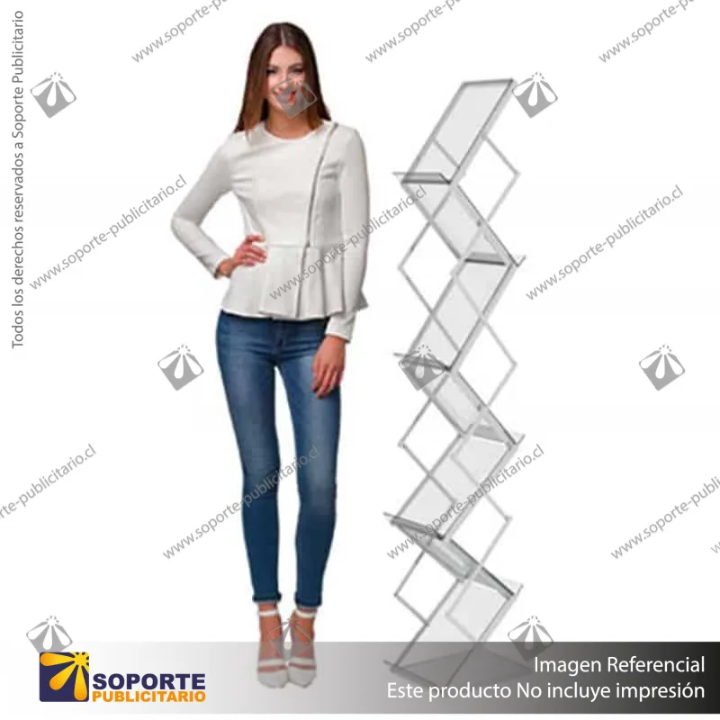 PORTA FOLLETO ZIG-ZAG