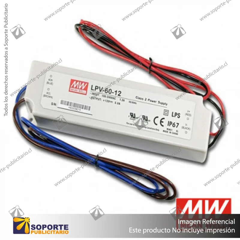 FUENTE DE PODER 60W 12V LPV