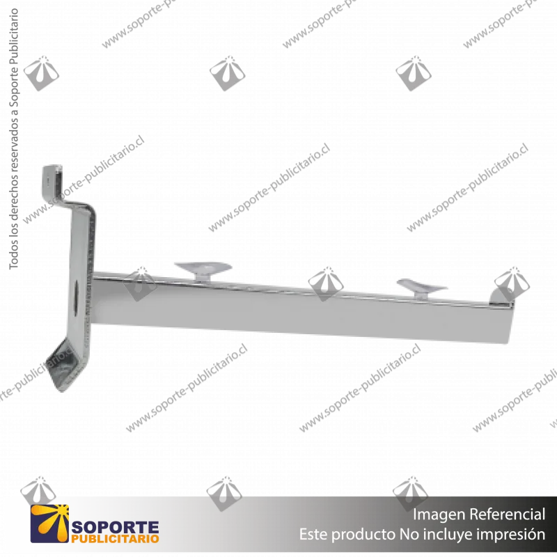 SOPORTE DE REPISA A PANEL RANURADO CON VENTOSAS 20 CM