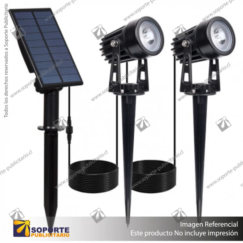 LUZ SOLAR PUNTO S16 3W C/U ESTACA DOBLE CON PANEL INDEPENDIENTE BLANCO NEUTRO