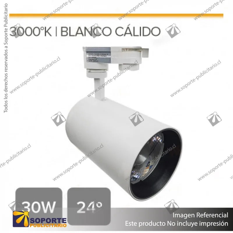 VERSALLES - FOCO LED TRACK LIGHT TRIFASICO COB 30W 3000K BLANCO 24