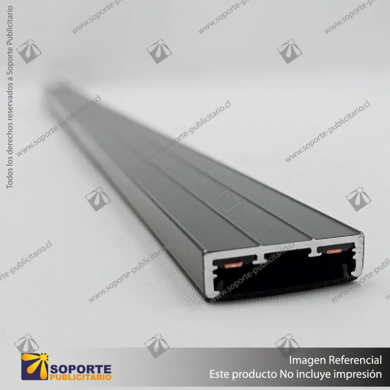 MG27 RIEL MAGNETICO SLIM NEGRO 27X7X3000 MM