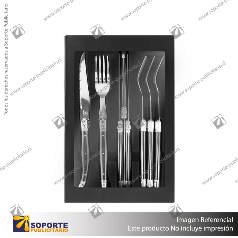 SET DE 8 CUBIERTOS LAGUIOLE/NEGRO/NEGRO