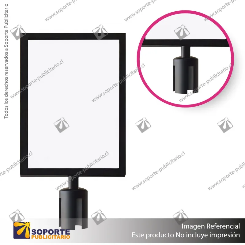 PORTA GRAFICA VERTICAL NEGRA PARA SEPARADOR CON CINTA RETRACTIL