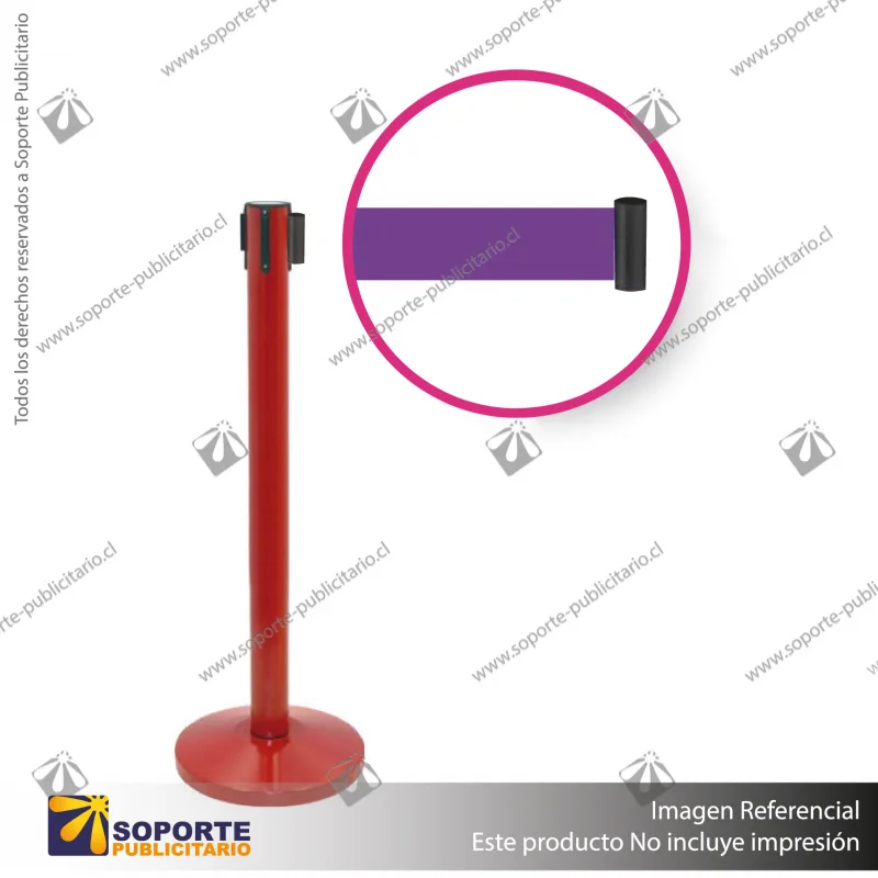 SEPARADOR DE FILAS ROJO CON CINTA MORADA