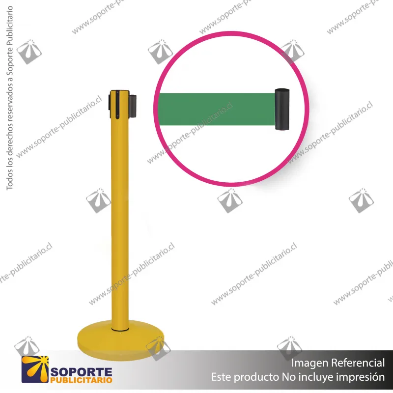 SEPARADOR DE FILAS AMARILLO CON CINTA VERDE