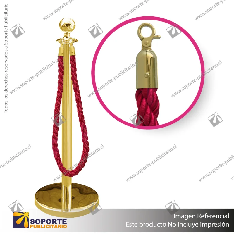 SEPARADOR DE FILAS EMPERADOR DORADO CON CORDON ROJO