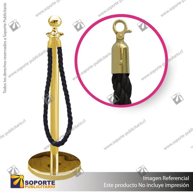 SEPARADOR DE FILAS EMPERADOR DORADO CON CORDON NEGRO