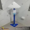 PEDESTAL SANITARIO METALICO DISPENSADOR ALCOHOL GEL MANOS LIBRES BASE TRIANGULAR CON CENEFA, foto 2