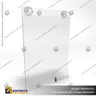 PORTA GRAFICA ACRILICO CON TARJETERO A3 (29.7*42 CMS) MURO VERTICAL 2 MM + VENTOSAS, foto 2
