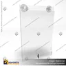 PORTA GRAFICA ACRILICO CON TARJETERO A4 (21*29.7 CMS) MURO VERTICAL 2 MM + VENTOSAS, foto 2