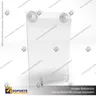 PORTA GRAFICA ACRILICO CON TARJETERO A5 (14.8*21 CMS) MURO VERTICAL 2 MM + VENTOSAS, foto 2