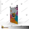 PORTA GRAFICA ACRILICO A5 (14.8*21 CMS) FORMATO MURO VERTICAL 1.5 MM + SET EMBELLECEDORES, foto 2