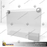 PORTA GRAFICA ACRILICO CON PORTA FOLLETO A3 (29.7*42 CMS) MURO HORIZONTAL 2 MM + VENTOSAS, foto 2